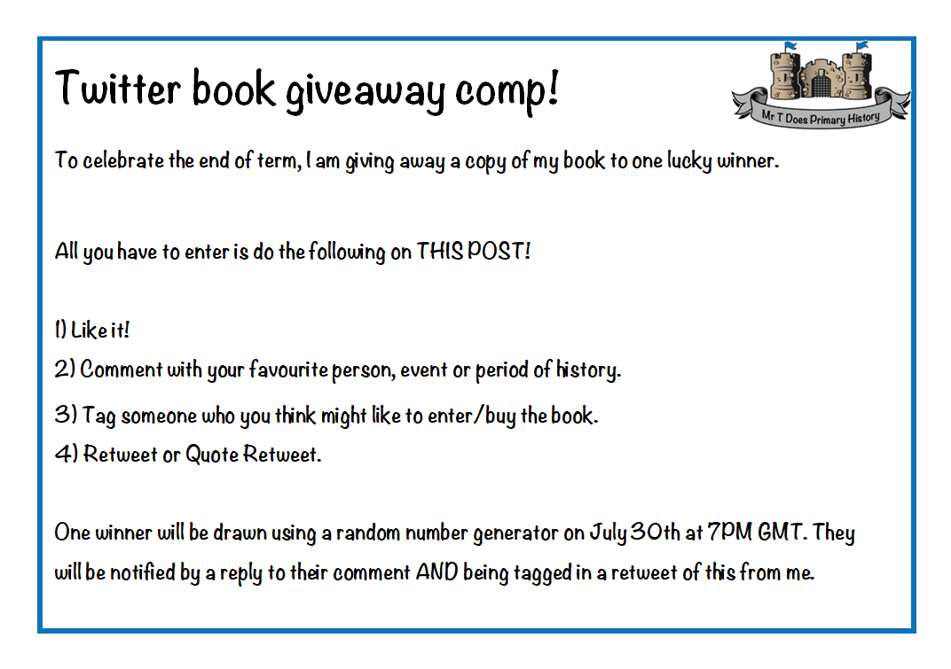 Mr_S_Tiffany's tweet photo. It's the end of the school year for many... fancy winning a book? Enter by following the instructions on the attached image. https://t.co/AdwVi1cx60