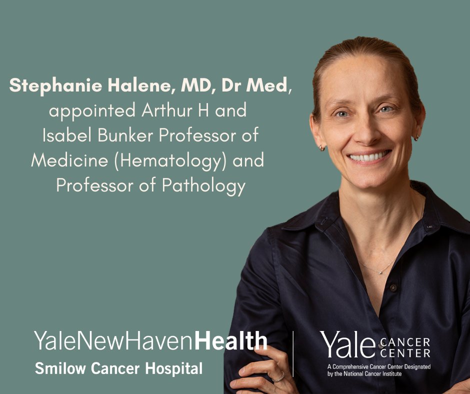 Yale Cancer Center (@yalecancer) on Twitter photo Congratulations Stephanie Halene, PhD, Dr Med, <a href="/Halene_lab/">Halene Lab</a>, appointed Arthur H. and Isabel Bunker Professor of Medicine (Hematology) and Professor of Pathology. #professor
<a href="/SmilowCancer/">Smilow Cancer Hospital</a> <a href="/YaleMed/">Yale School of Medicine</a> <a href="/YNHH/">Yale New Haven Hosp</a> <a href="/YaleHematology/">YaleHematology</a> <a href="/yalepathology/">Yale Pathology</a> <a href="/YaleHemOnc/">Yale Hematology Oncology Fellows</a> Congratulations Stephanie Halene, PhD, Dr Med, <a href="/Halene_lab/">Halene Lab</a>, appointed Arthur H. and Isabel Bunker Professor of Medicine (Hematology) and Professor of Pathology. #professor
<a href="/SmilowCancer/">Smilow Cancer Hospital</a> <a href="/YaleMed/">Yale School of Medicine</a> <a href="/YNHH/">Yale New Haven Hosp</a> <a href="/YaleHematology/">YaleHematology</a> <a href="/yalepathology/">Yale Pathology</a> <a href="/YaleHemOnc/">Yale Hematology Oncology Fellows</a>