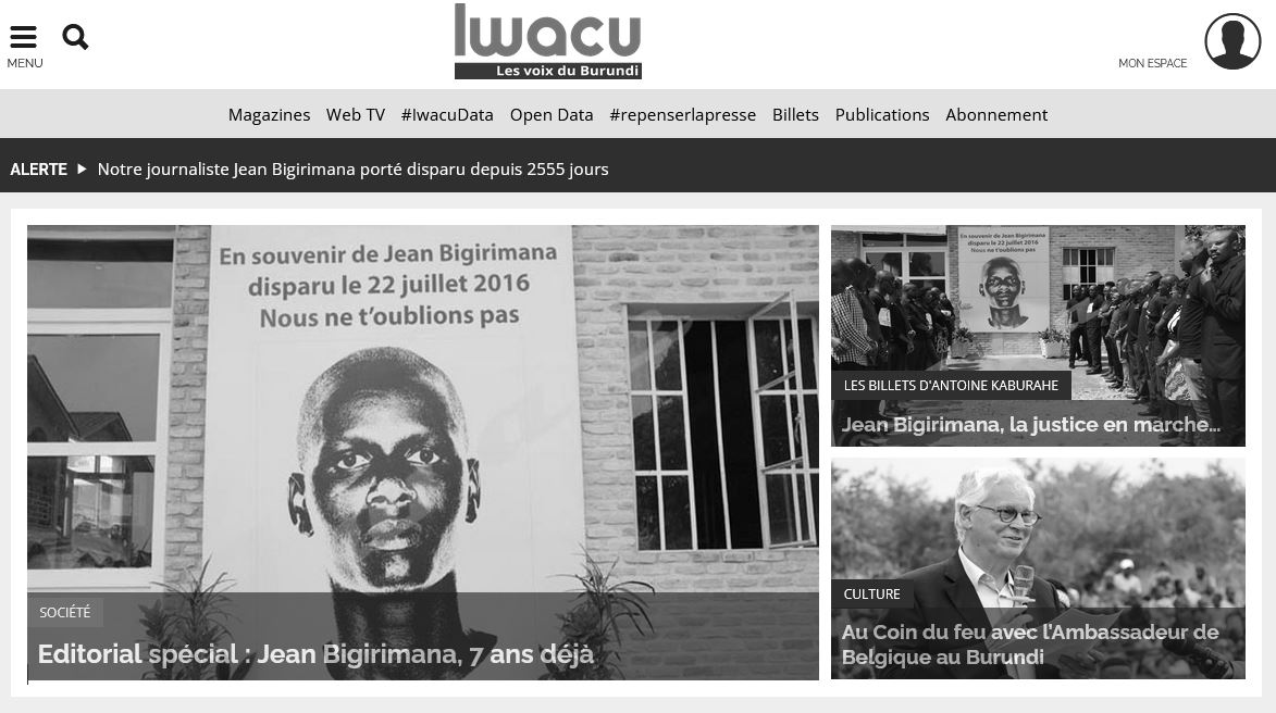 iwacuinfo's tweet photo. @iwacuinfo s'habille de noir pour ce week-end de deuil en mémoire de Jean Bigirimana.
#EnsouvenirdeJeanBigirimana https://t.co/YYIkEJbfOw