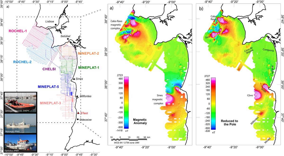 research_lisa's tweet photo. New paper! 

New magnetic mapping of the W Portuguese shelf

✅implications for W Iberia magmatism
✅geological interpretation
✅detailed description of magnetic data processing and analysis

👉 https://t.co/ZYkFHDqR2V

@ipma_pt @IdlLuiz @_EMEPC_ @mare @UEvora @fct_pt https://t.co/XxU2dkkfoP