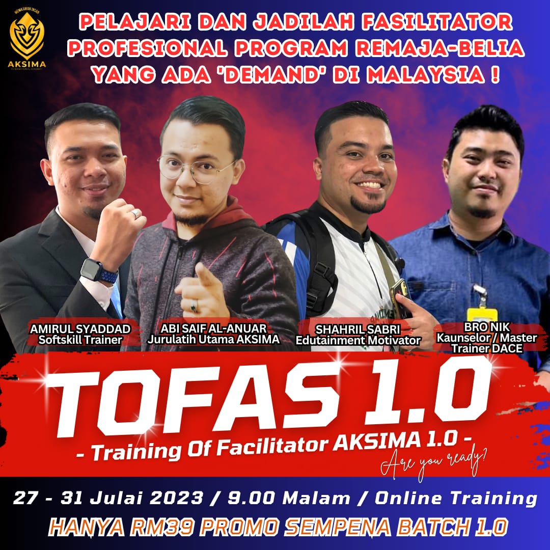 cik_caunselor's tweet photo. BERMINAT MENDIDIK REMAJA-BELIA MELALUI PROGRAM SEBAGAI FASILITATOR PROFESIONAL❓
Training Of Facilitator AKSIMA 1.0[ TOFAS 1.0]

Kepada remaja belia yang berani tampil ke hadapan,AKSIMA hadirkan peluang untuk anda membina karier sebagai fasilitator profesional di seluruh Malaysia https://t.co/chsW5pDOxx