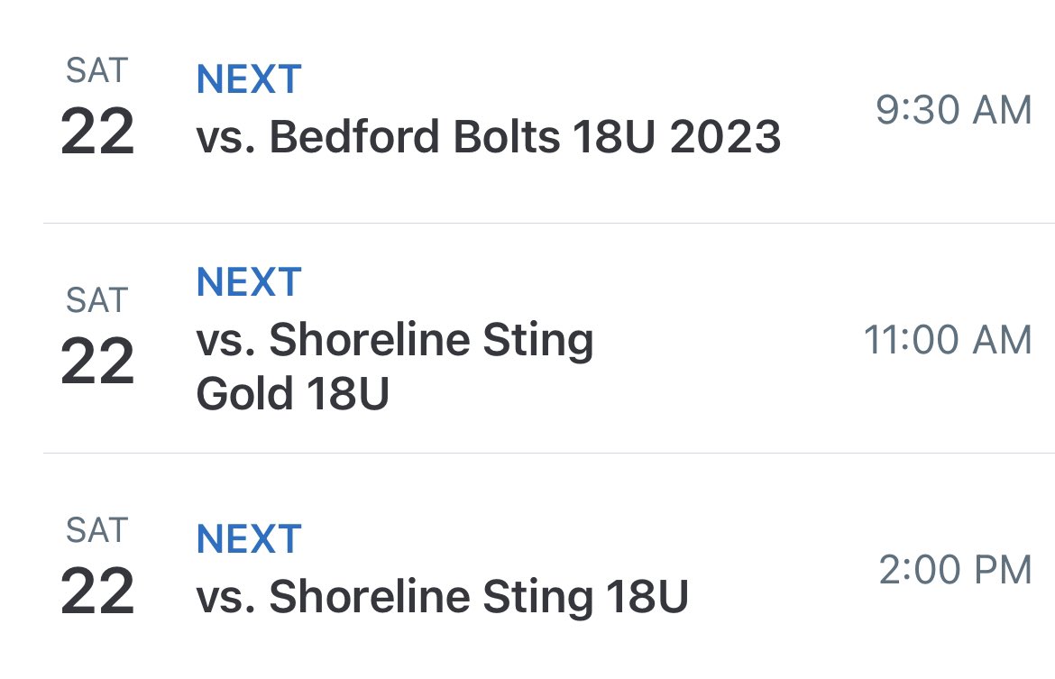 ‼️Schedule for Rapids Summer Bash‼️

First Game📍60 North St, Watertown CT (for parking) Game is at The Taft School on Field 1

Second and Third Game 📍570 Nova Scotia Hill Rd, Watertown CT