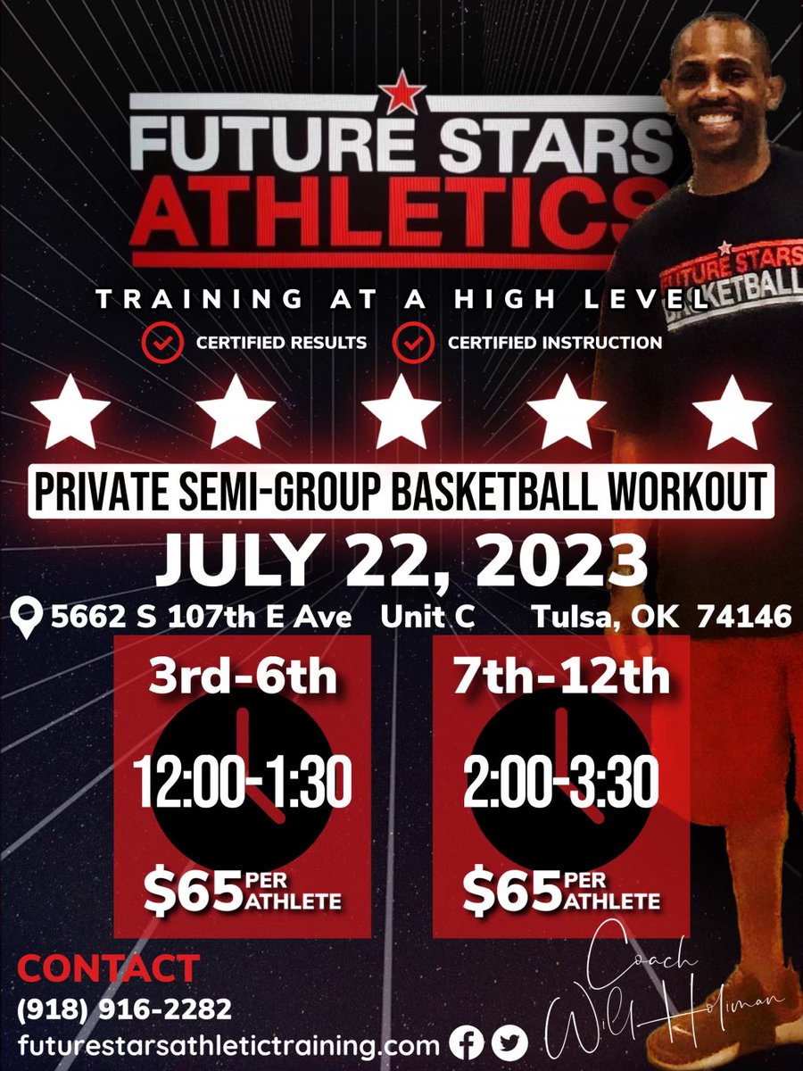 FutureStars_Ok's tweet image. Tomorrow We Work Tulsa‼️
#FSAT
futurestarsathletictraining.com