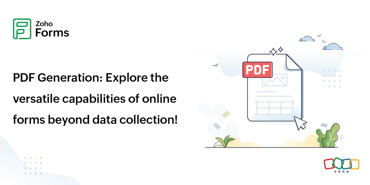 ZohoForms's tweet image. Discover the benefits of automating PDF generation and sharing, our brand new PDF editor and much more in our blog. Part IV of our series is now live, revealing the secrets of #ZohoForms going #Beyonddatacollection.

zurl.co/9Yt1 

#PDFgeneration  #blogseries