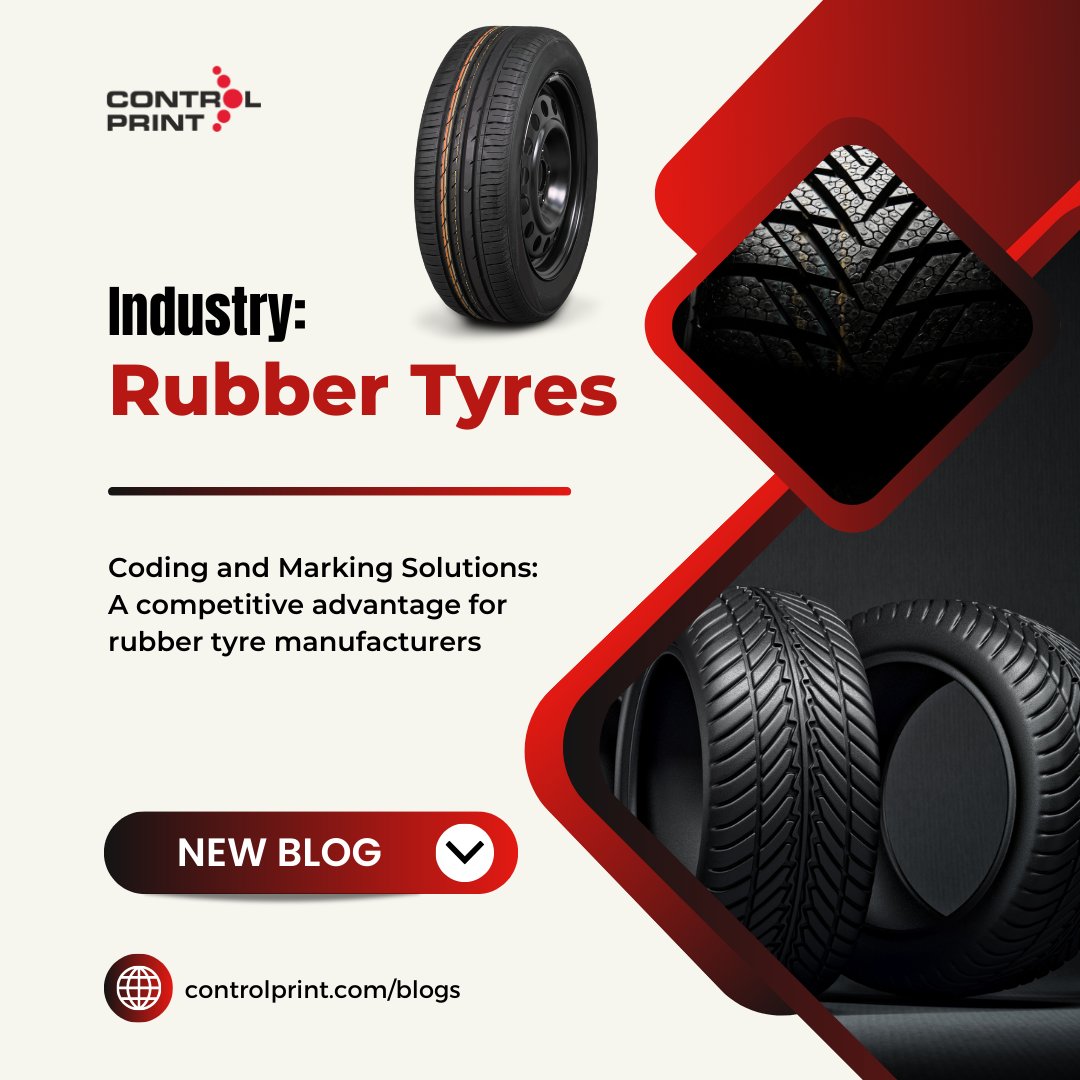 controlprintltd's tweet image. In today’s highly competitive marketplace, it’s vital for rubber #tyre manufacturers to invest in versatile #codingandmarking #technology. Learn how our industrial-grade #printers meet the unique needs of your business in our latest blog post: bit.ly/44SIUsz