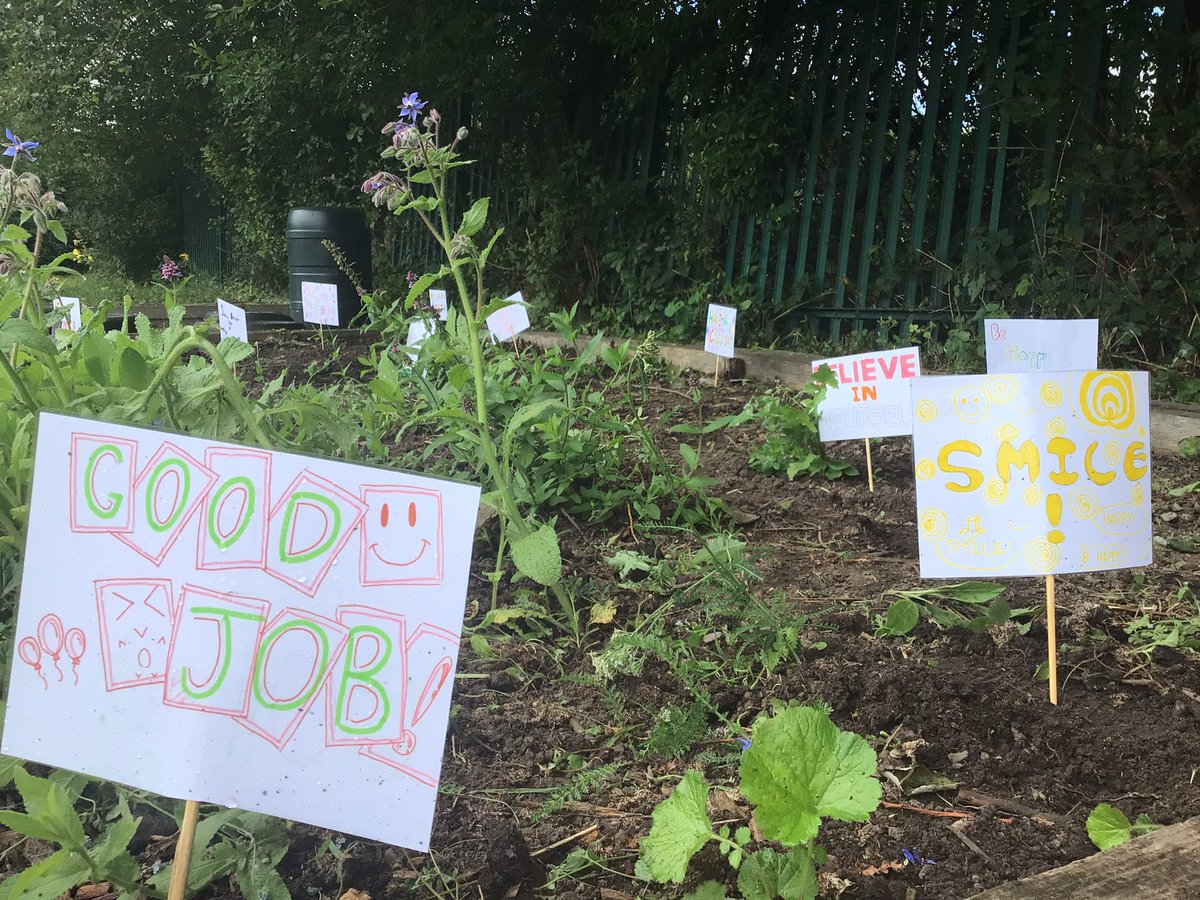 Our garden beds have a mixed theme this year of sensory, sustainability, up lifting vibes and educational. #OutwoodPrimary #outdoorlearning