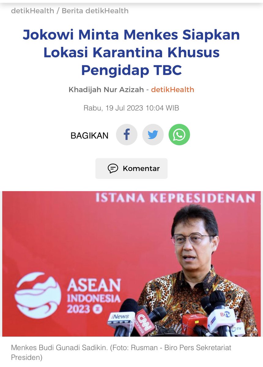 Presiden Jokowi minta Menteri Kesehatan untuk lakukan karantina terhadap pasien Tuberkulosis (TB), tapi perlukah dilakukan? Berikut tanggapan dari saya.