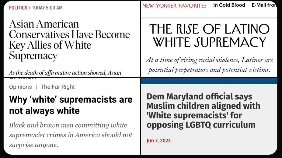 R1Elvis's tweet image. according to liberal media, Minorities are now white supremacists too!!  They are everywhere!!