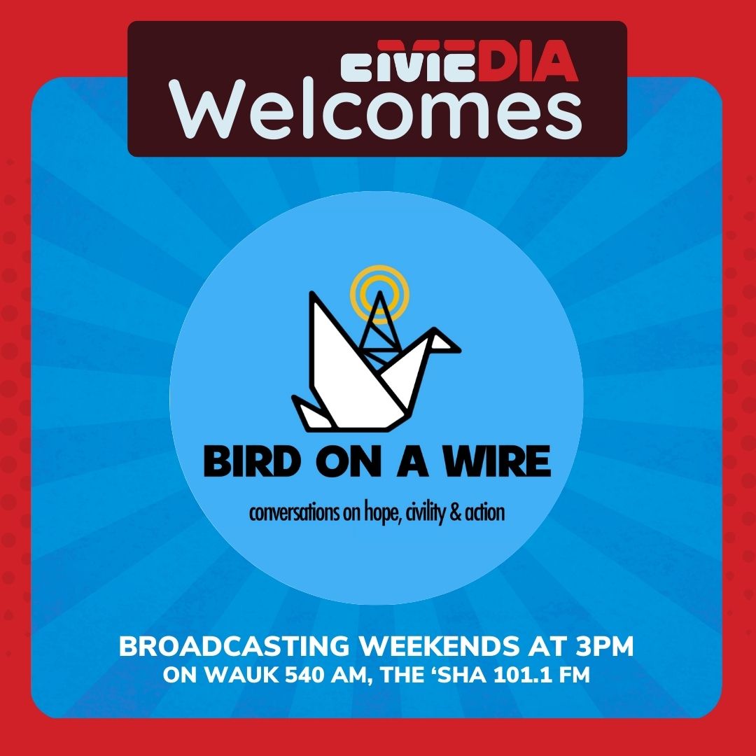 CivicMediaUS's tweet photo. We are excited to welcome @LuAnnBird84's podcast "Bird on a Wire" to our @WAUKRadio lineup! “Bird on a Wire” is a captivating podcast series that delves into meaningful conversations centered around hope, civility, and action. 🐦 https://t.co/OvRXGpY4ML