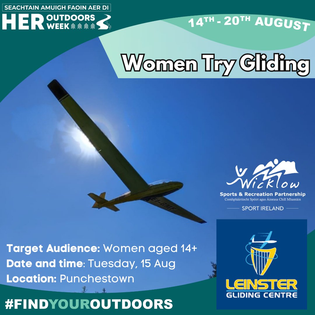 Would you get in a plane without an engine? If the answer is yes then you have to join us for our first-ever Women Try Gliding event for #HerOutdoors!! Find out more here: wicklowlsp.ie/her-wicklow-he… #Wicklow @sportireland #ActiveWicklow #Gliding