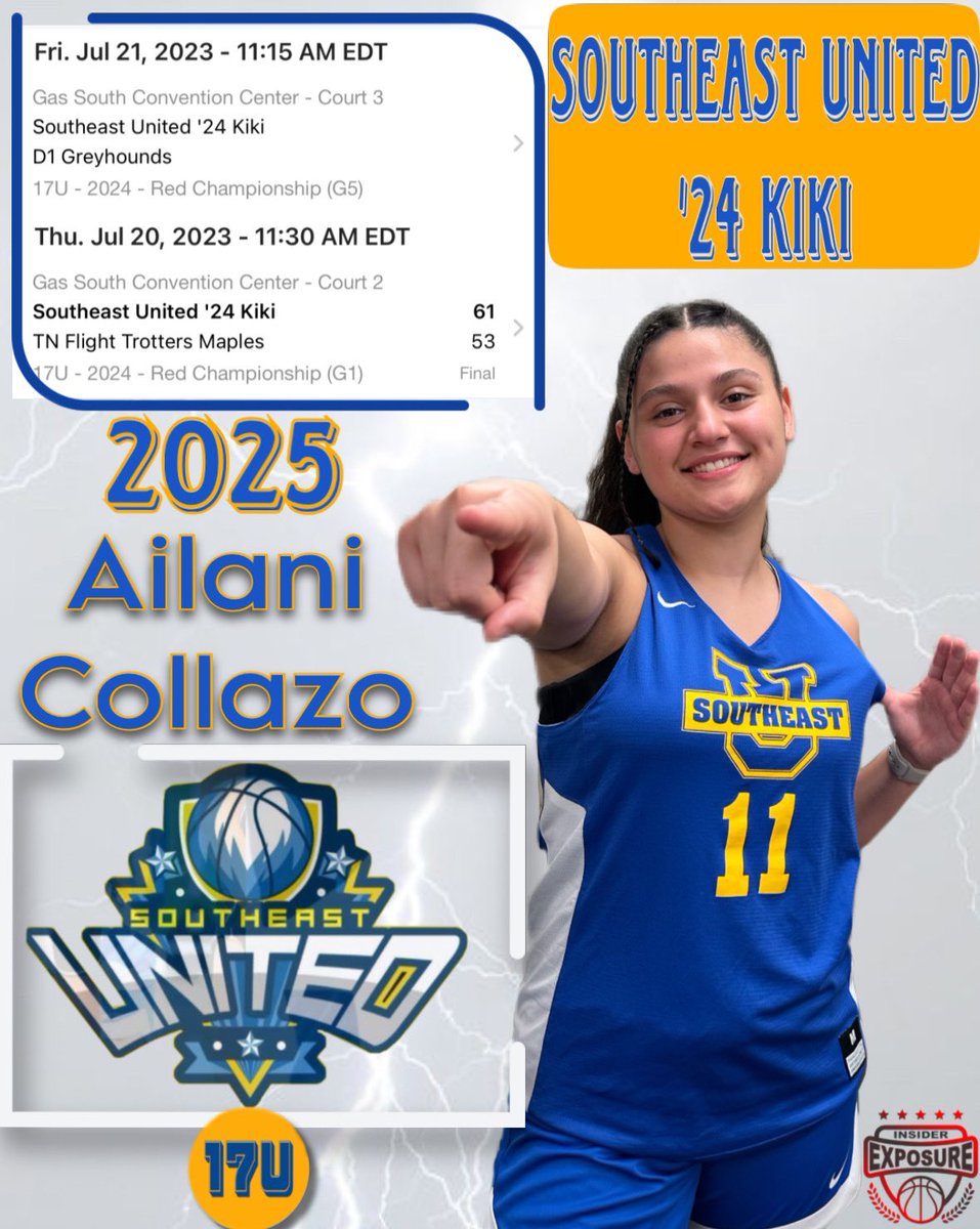 Duluth, GA📍Court 3 ⏰ 11:15am
<a href="/SEUnitedKiki/">Southeast United</a> Vs D1 Greyhounds 
Here <a href="/InsiderExposure/">InsiderExposure</a> 
Coaches come check us out!!!