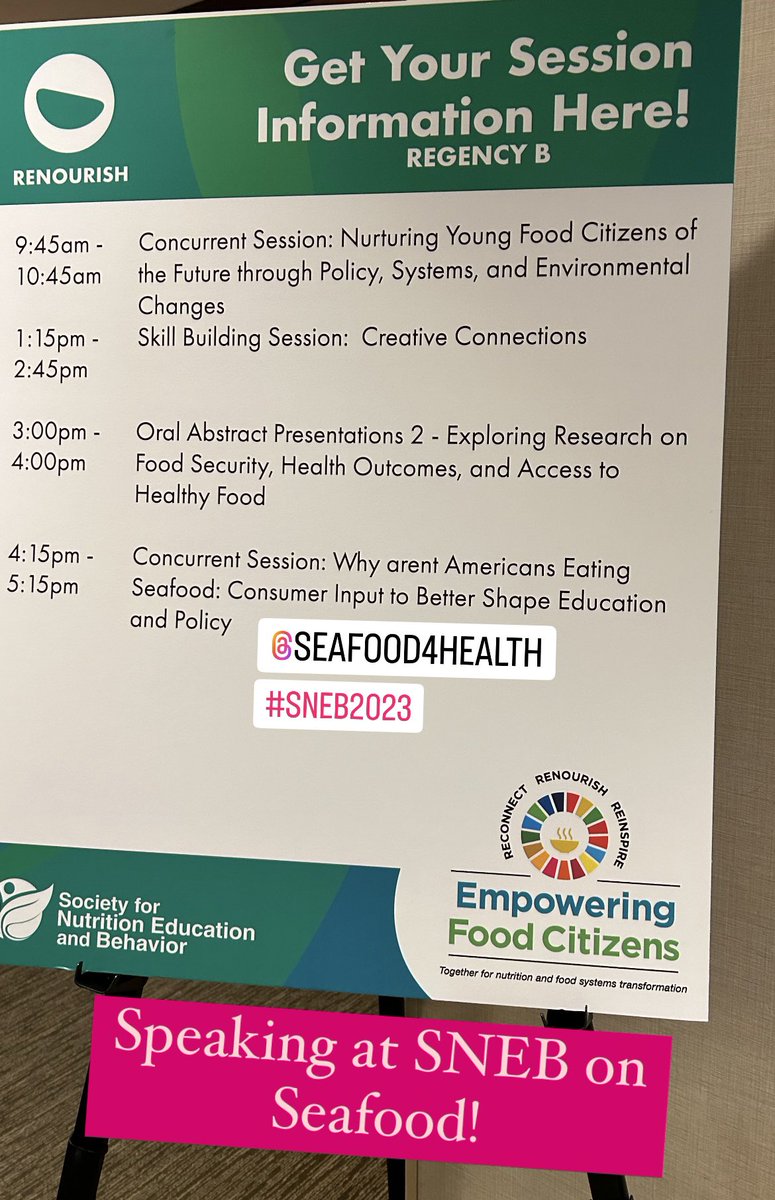 Come learn about the essential nutrition for Brain health &amp; Heart health at 4:15pm Regency B #SNEB2023 <a href="/SNEBonline/">SNEB</a> 
Why aren’t Americans eating seafood?
Consumer insights, community programs, health educator resources from <a href="/Seafood4Health/">Seafood Nutrition Partnership</a> will be shared!