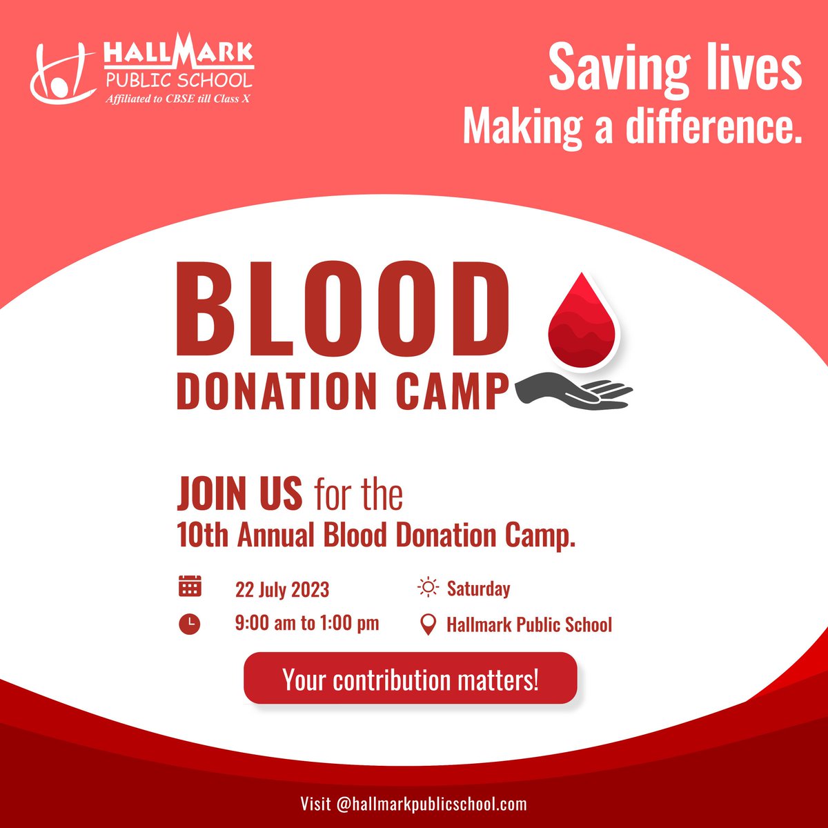 #Haryana #Panchkula #BloodDonationCamp 🩸 Date- 22 July 2023 Time - 9am to 1pm Venue- Hallmark Public School #Panchkula @BloodAid @BloodHelpline01 @BloodDonorWorld @RaktdanIndia @BloodsevaIndia @thesks24 @rishi7_roy @ParulAggarwal04 @PrashantSahyog @PoojaThakur2907