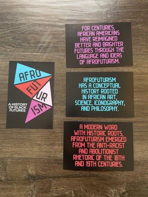 Bigrakoon's tweet photo. The Afrofuturism exhibit at @NMAAHC was incredible. If you are still in town for #IREL23 try to fit it in while in DC. Octavia Butler’s typewriter + handwritten note was ❤️. Already thinking about a display for our @NESlibrary using these postcards paired with some 🔥 books. https://t.co/vqpyoDURZQ