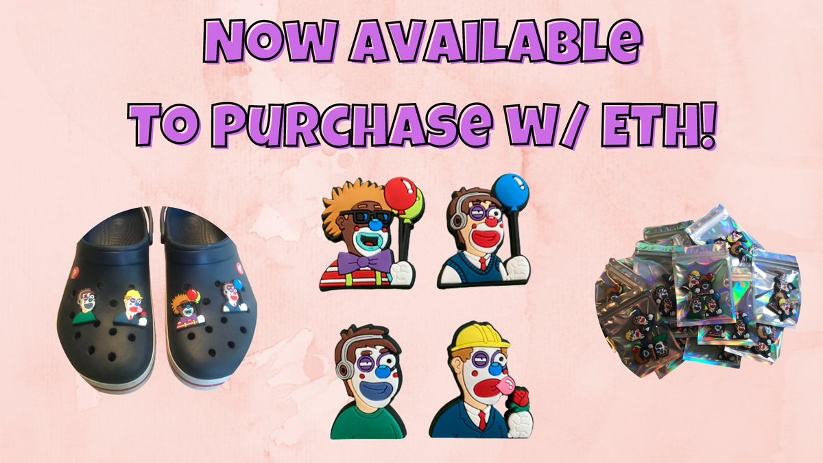 Have a little extra #ETH from that NFT you just flipped??  You can now use it to get a bag of custom <a href="/LifesAJoke_NFT/">Life’s a Joke: Community of Clowns</a> Charms! 

Accepting Ethereum as payment via direct transfer  using the form below.  $12USD in ETH &amp; includes #FreeShipping !  **US Only**

forms.gle/XZUnLDxf6vZZtF…