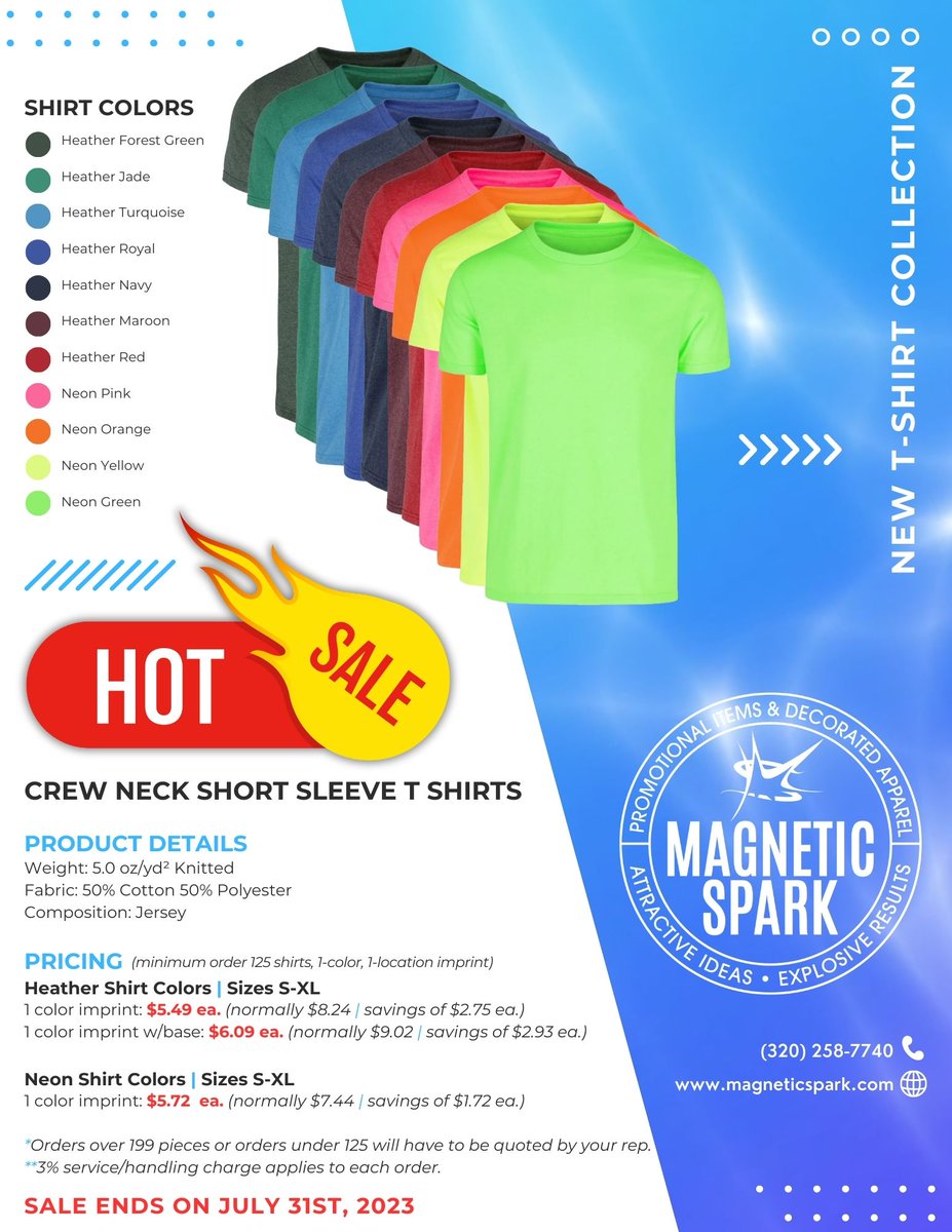 MagneticSpark_'s tweet photo. Get ready to sizzle this summer with our limited-time only t-shirt sale. Our prices are unbeatable, and our collection is unmatched. Hurry up, the sale won't last forever! 👕🔥🤩#WeMakeSparksFly #summersale #tshirts #branded https://t.co/m5WOYxhUYv