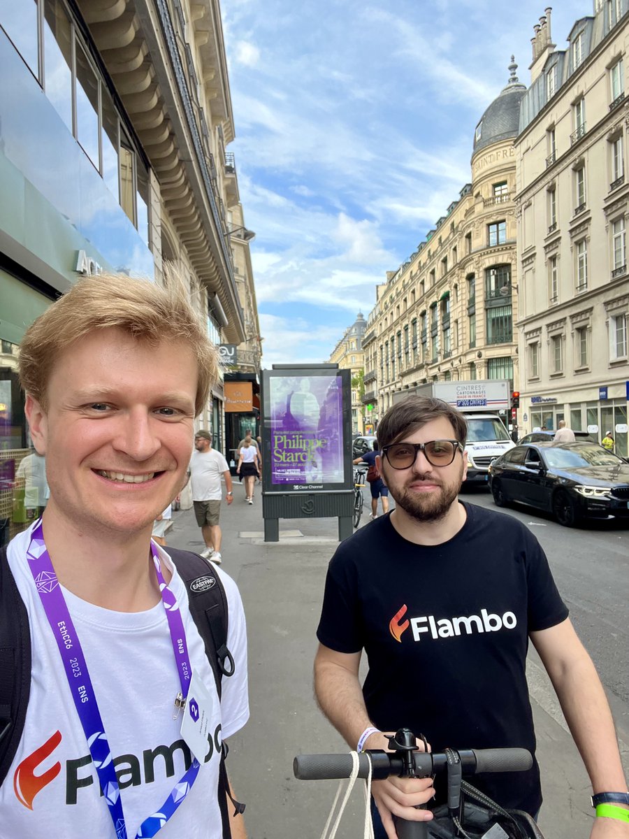 Flambo_xyz's tweet photo. Just finished up a great week at EthCC and its side events, thank you @Ethereum_France for hosting the conference! It was nice to hear about the latest developments in Web3 and continue connecting with others in the community.  

#EthCC https://t.co/kBgqfUsw9l