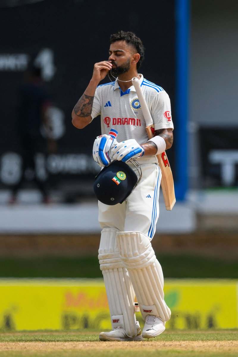 BCCI's tweet photo. In 📸📸

@imVkohli celebrates his 29th Test ton 🫡

#WIvIND https://t.co/H0DdmUrBm0