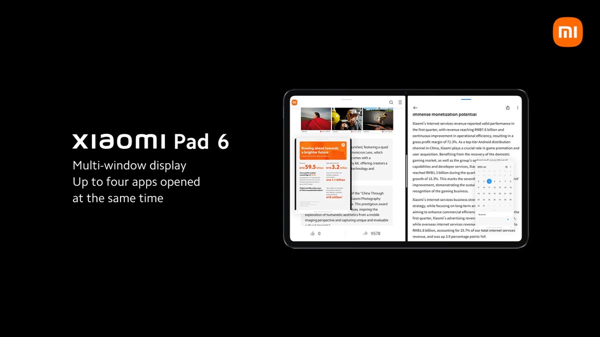XiaomiUK's tweet image. Multi-window display with #XiaomiPad6! 

This new amazing product is #BuiltForWork #DesignedForEase