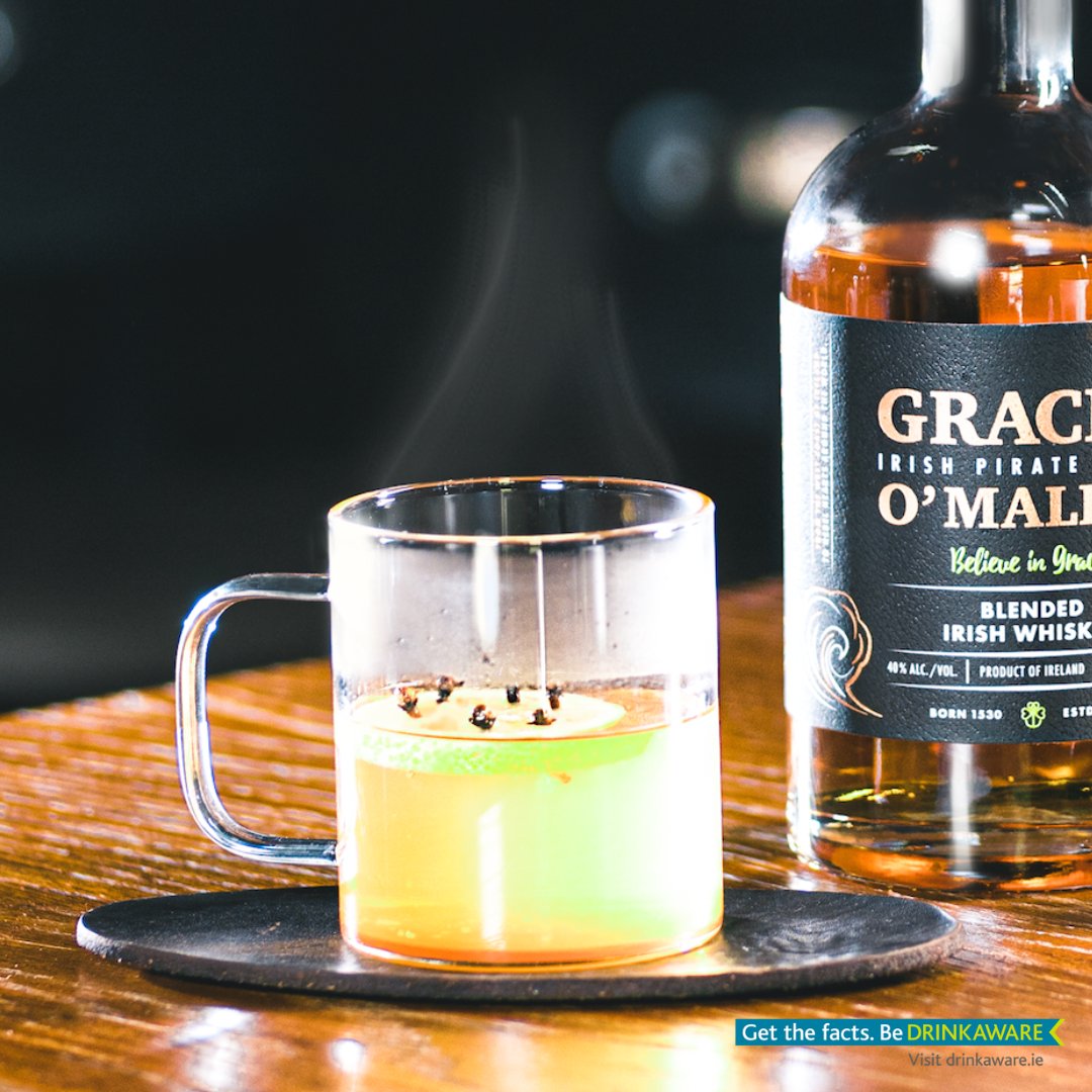 Who says you can't enjoy a #HotToddy in the summer? #Irish weather can be unpredictable...but that's all part of the charm, right? 🌧️🍀So, when the clouds roll in and the temperature dips, it's time to cozy up with a timeless classic - the #GraceOMalley Hot Toddy. 🔥🥃