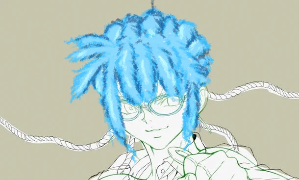 Kunoichi School girl Angela WIP. Was attempting to do Dreadlocks, but have decided to do braids for now. Does any of my American artist friends have familiarity with Dreadlocks in their art?  Thank you very much.