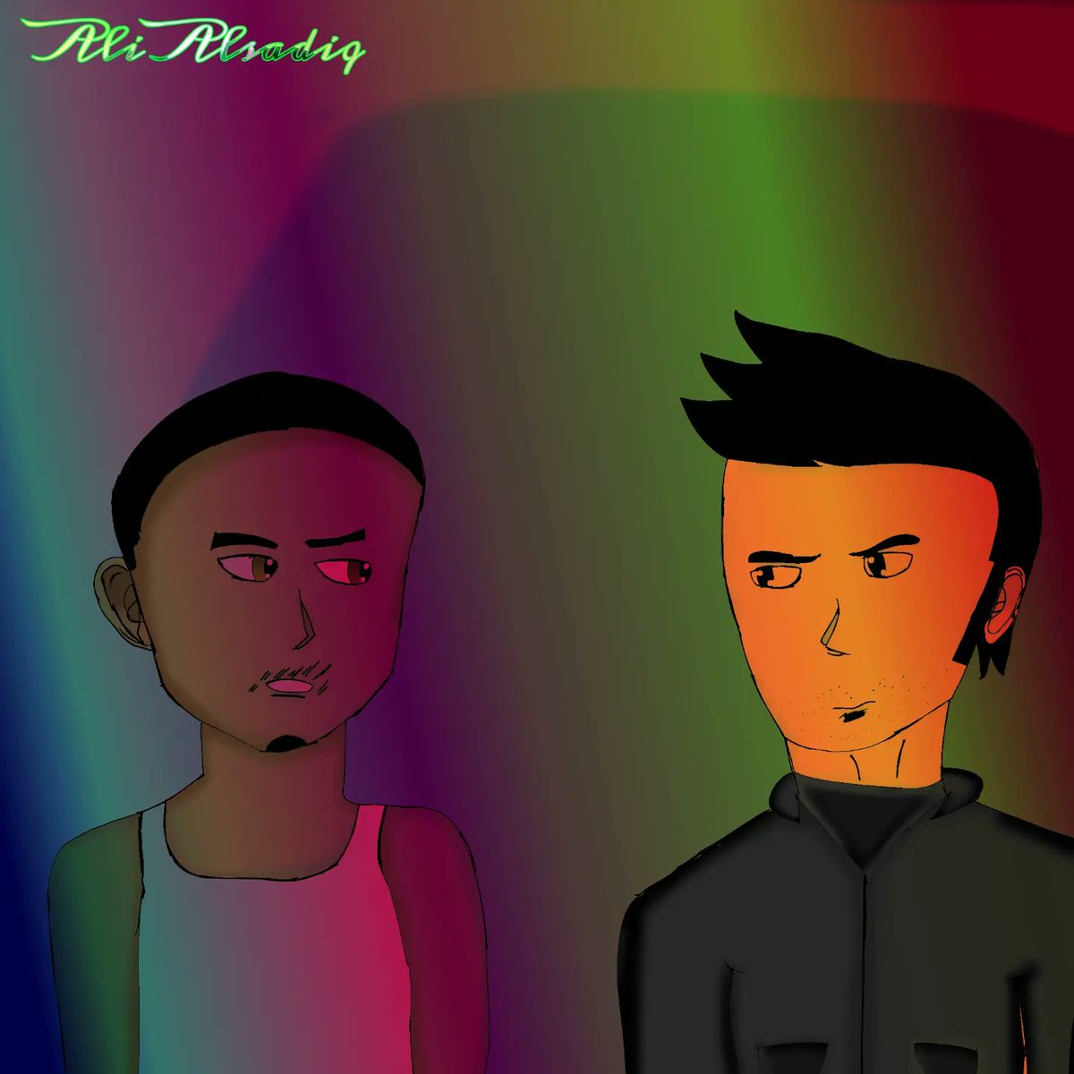 YoItsAli3's tweet photo. I bring you Claude and CJ!!
CJ "Tommy, tell him to stop the staring at me"
Tommy "You're the one that called him a mute asshole, that's your problem and not mine, why not just apologize to him and we're done with that?"
CJ "..."
#art #arts #gta #gta3 #claudespeed #cj https://t.co/2ynOvyuT6T
