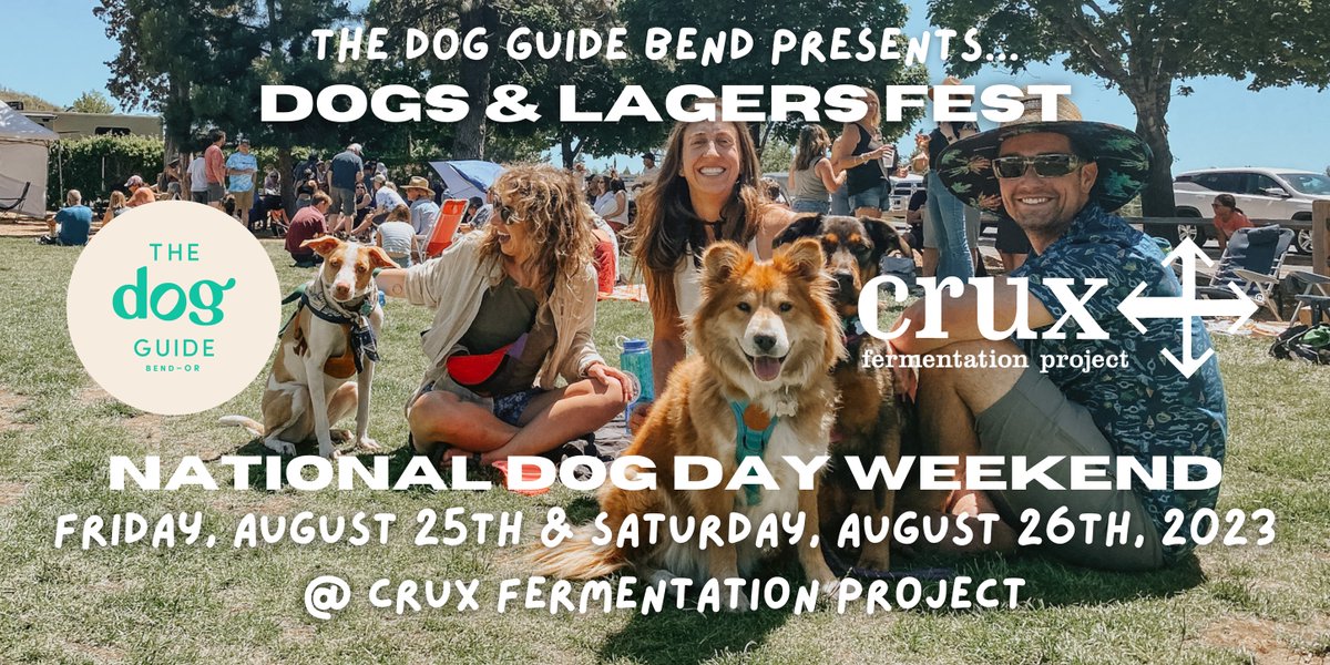 Mark your calendars! Help us celebrate National Dog Day on August 25th &amp; 26th with lots of doggy businesses and nonprofits, live music, and tasty lager collaborations.
All the deets: cruxfermentation.com/dogsandlagers/