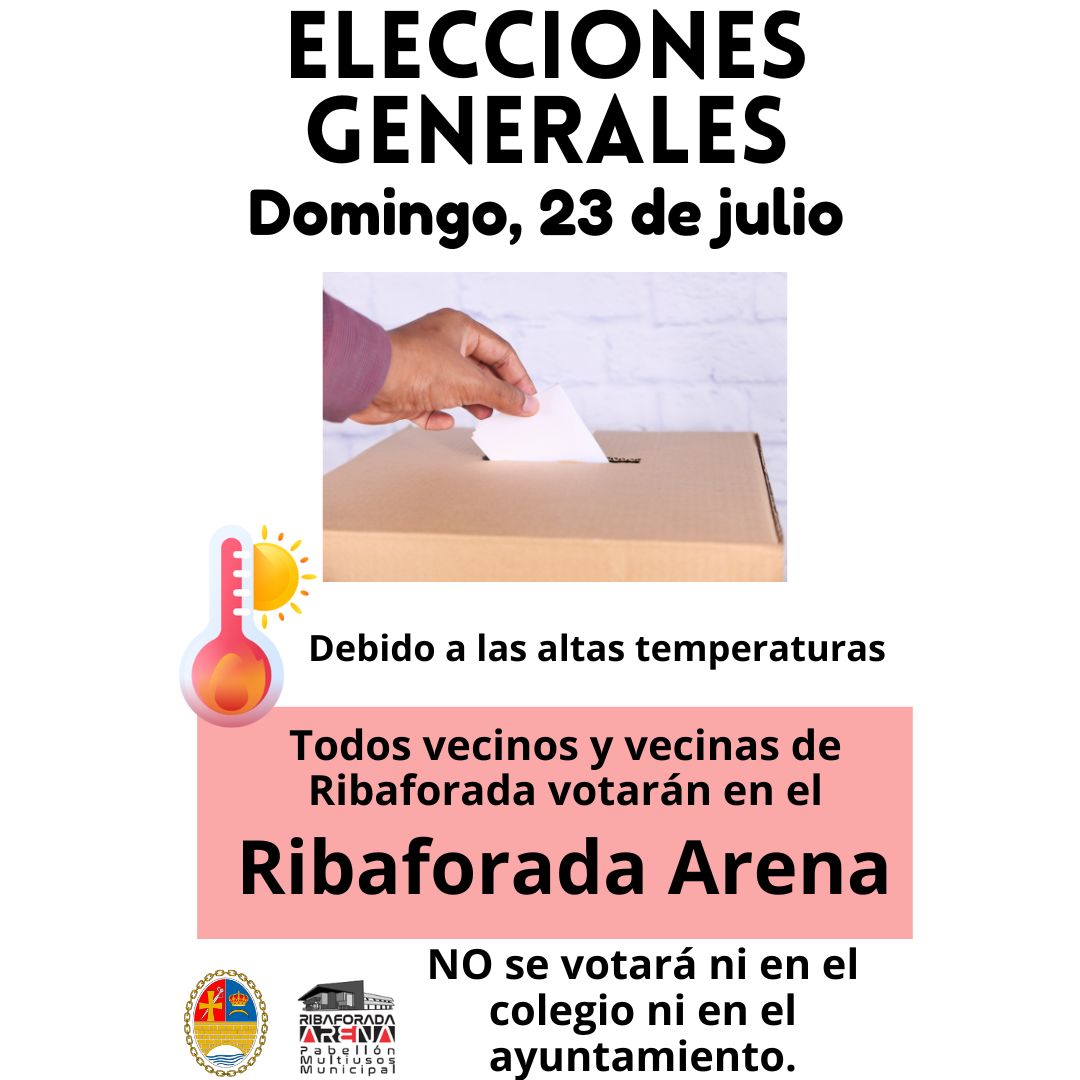 ribaforada's tweet photo. Recordamos que este domingo 23 de julio, TODOS los vecinos y vecinas de Ribaforada votarán en el Ribaforada Arena. https://t.co/My8tnHfkm9