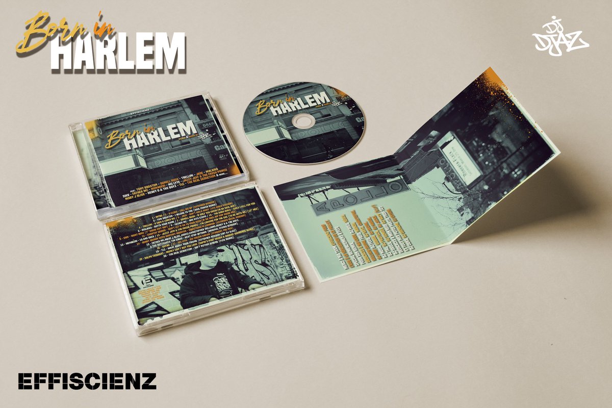 EFFISCIENZ's tweet image. 🔥NEW🔥 @djdjaz mixtape ‘Born In Harlem’ on all platforms 📲 and Limited to 100 CD 😉 Go cop this 📀➡️🛒
modulor.lnk.to/djaz_BIH

#mastered by @dbMasterpro 
#artwork by @gustavimages