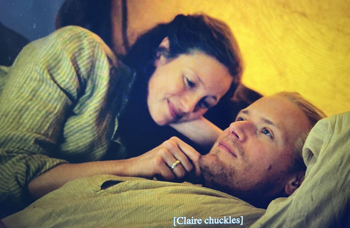 jill_millander's tweet photo. THE most tender, beautiful scene. Just them. Connecting. Talking. Being together 🥹🥹❤️
#SheLovesToCaressThatScruff
#foreheadTouch
#HandKiss 🤧 
#outlander https://t.co/dGsf1KGZtx