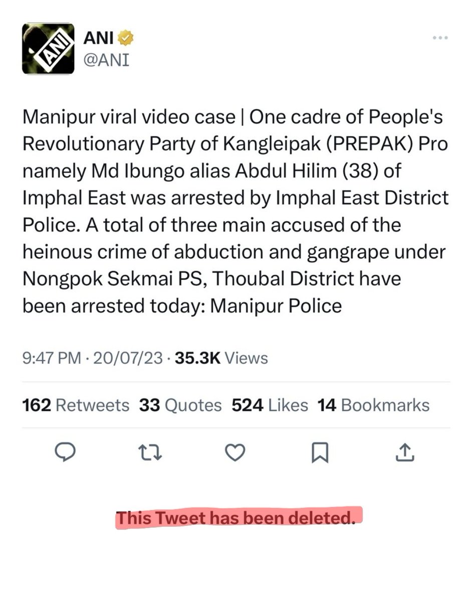 MuslimSpaces's tweet image. ANI Misreports Man Arrested In #ManipurViralVideo Gang Rape Case Is A Muslim!

This #ManipurVideo false claim was amplified by Hindutva handles adding a Hindu-Muslim angle to ethnic conflict between Meiteis &amp;amp; Kukis in #Manpur!

@BombayBombil &amp;amp; @HazelGandhi
boomlive.in/fact-check/man…