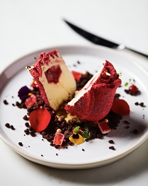 Experience sweet nostalgia with The Rosarium's dessert menu, aptly named "To Indulge."  🌹

One of our standout desserts is The Rose Garden - a rose-infused raspberry gel and vanilla mousse, chocolate soil, candied rose petals, and a touch of gold leaf. 

Book now! Link in bio.