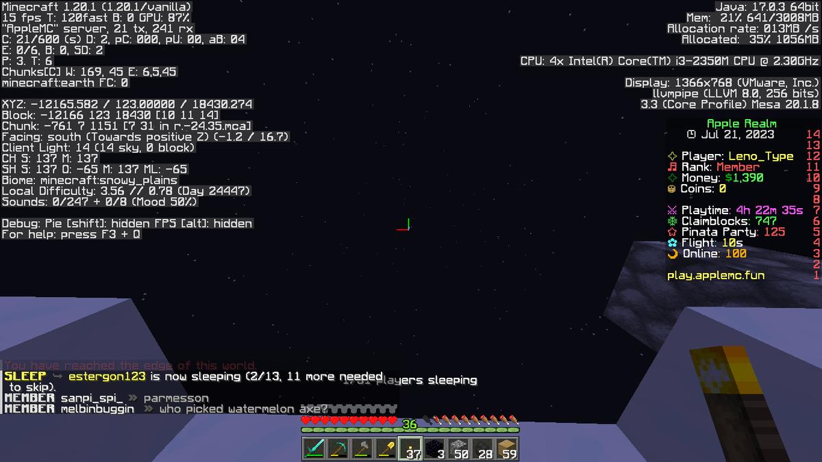 adoptid's tweet photo. Just Found the Freaking Edge of the Applemc the coordinates are written no joke bro amazing man is this amazing? isn't it like is it the far lands of applemc lol btw you can play applemc the ip is https://t.co/sL5VGb6EGs https://t.co/YSulf0fhzo
