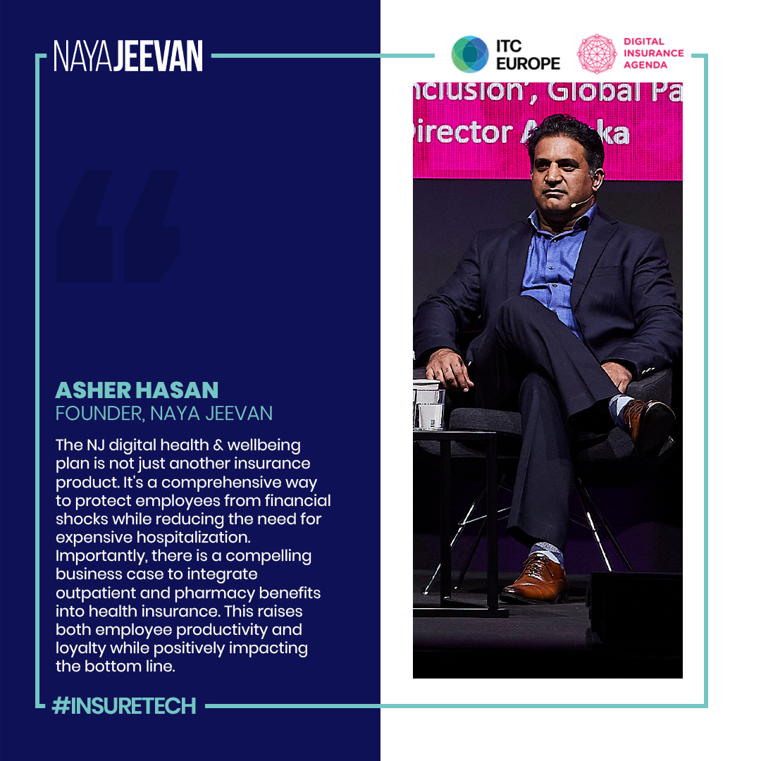 Sound byte of our Founder Asher Hasan MD from a panel discussion at the ITC-DIA Europe Community 2023 in Barcelona.

#NayaJeevan #doctHERs #HealthForAll #DigitalHealth #ITCEurope #DigitalInsuranceAgenda #EmployeeWellbeing #InsureTech