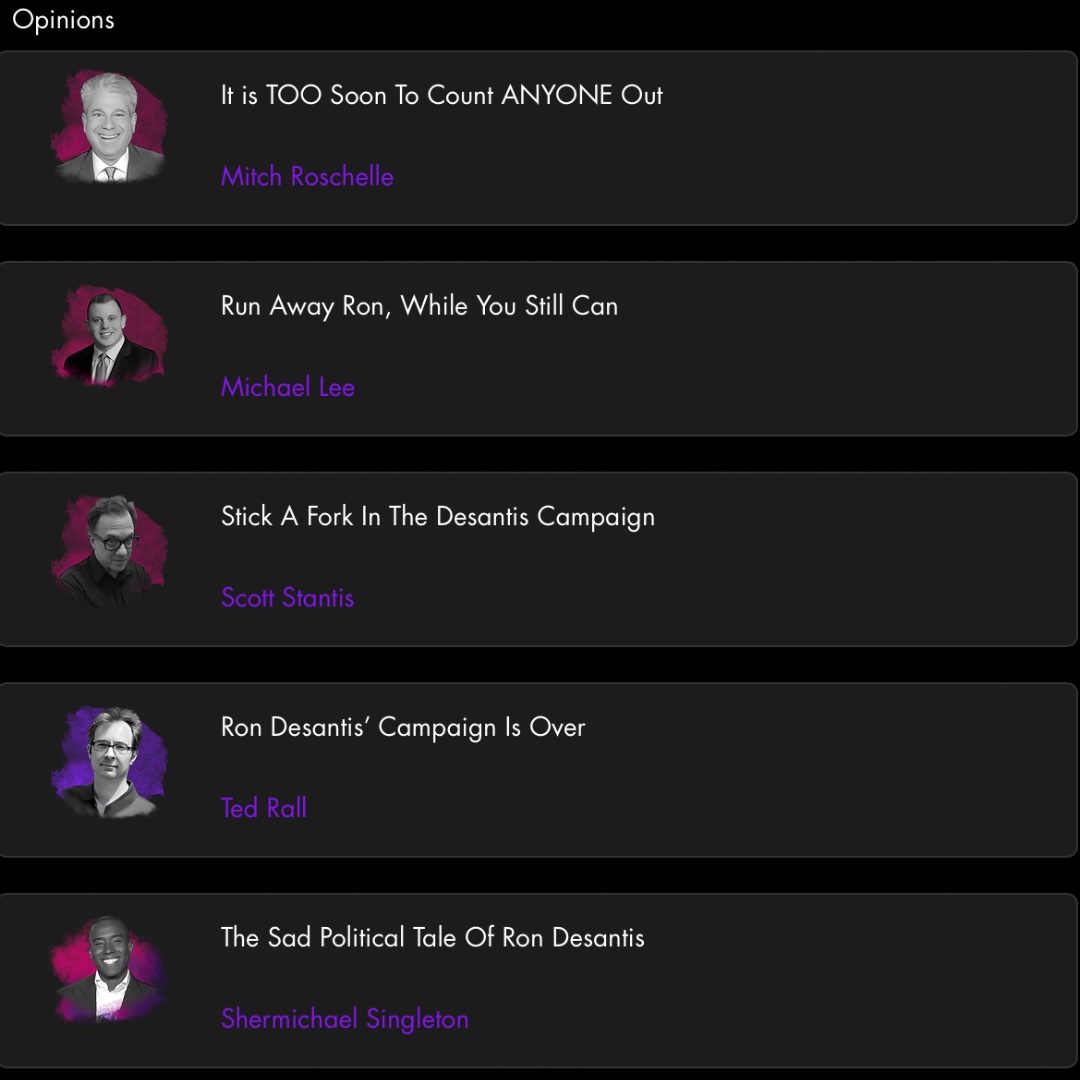 CenterClipAudio's tweet photo. Monday's Topic of the Day on CenterClip: The state of the #DeSantisCampaign
Hear these takes and more. All under 5 minutes.
Including @Mitch_Roschelle @MikeLeeStrategy @ScottStantis @TedRall @Shermichael_
https://t.co/k0nY7rwtKV https://t.co/J3FVsuKisD