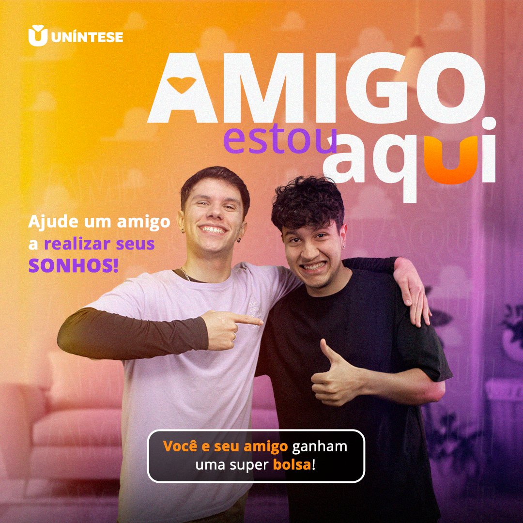 unintese's tweet photo. Amizade que transforma: Indique um amigo e GANHE descontos imperdíveis! 🎓🤝

💥Válida até o dia 31/07/2023

Compartilhe o caminho do sucesso!🧡

#amigos #diadoamigo #amigoestouaqui #bolsa #bestfriends #oportunidades #unintese #gestaodeperformance #comemorar #indica #desconto https://t.co/uidiOEYEFf