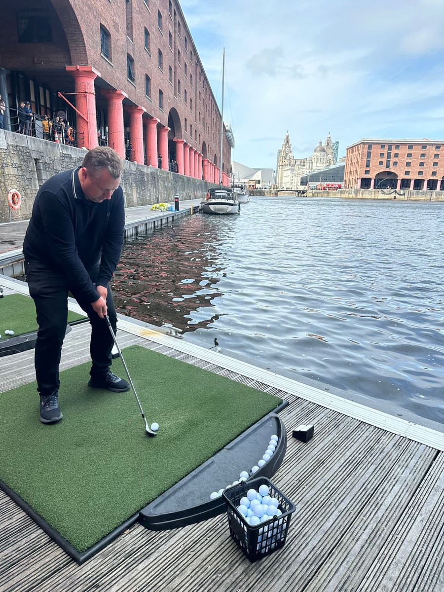 Hitting golf balls into the Albert Dock was fun. Admittedly you were meant to hit it into the hole, but the water was pretty satisfying! Thanks to <a href="/scottsdalegolf/">Scottsdale Golf</a> for inviting us down