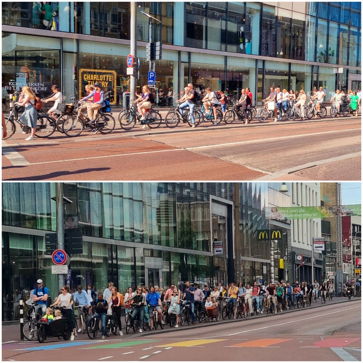 Cycling_Embassy's tweet image. Rush hour in the 4th largest city in the Netherlands 🚲

This is one of the busiest junctions in Utrecht, a city with a population of over 350,000.

Captured by @FilmendeFietser