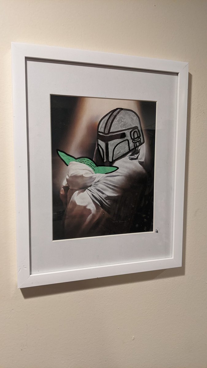 Mandalorian Mary
Paint pen on thrift store Mary
Available