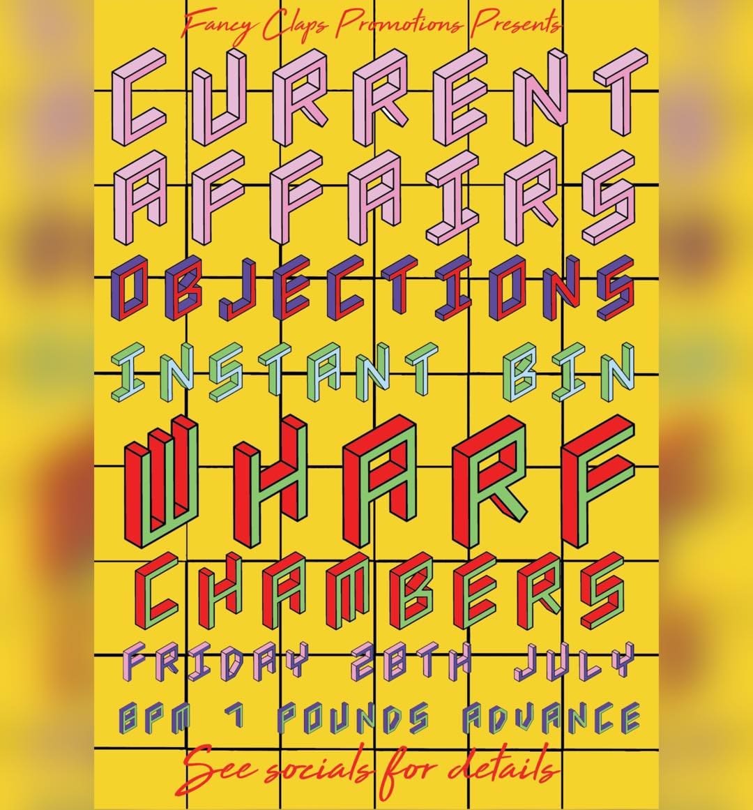 ▪️Objections▪️ (@objectionsband) on Twitter photo Next gig, next Friday!
At <a href="/WharfChambersCC/">Wharf Chambers</a> Leeds.
With the monumental* <a href="/CurrentAffa1rs/">Current Affairs</a> and <a href="/instantbin/">Instant Bin</a>.
💥💥💥💥💥
(* Actual monument to Current Affairs not guaranteed.) Next gig, next Friday!
At <a href="/WharfChambersCC/">Wharf Chambers</a> Leeds.
With the monumental* <a href="/CurrentAffa1rs/">Current Affairs</a> and <a href="/instantbin/">Instant Bin</a>.
💥💥💥💥💥
(* Actual monument to Current Affairs not guaranteed.)