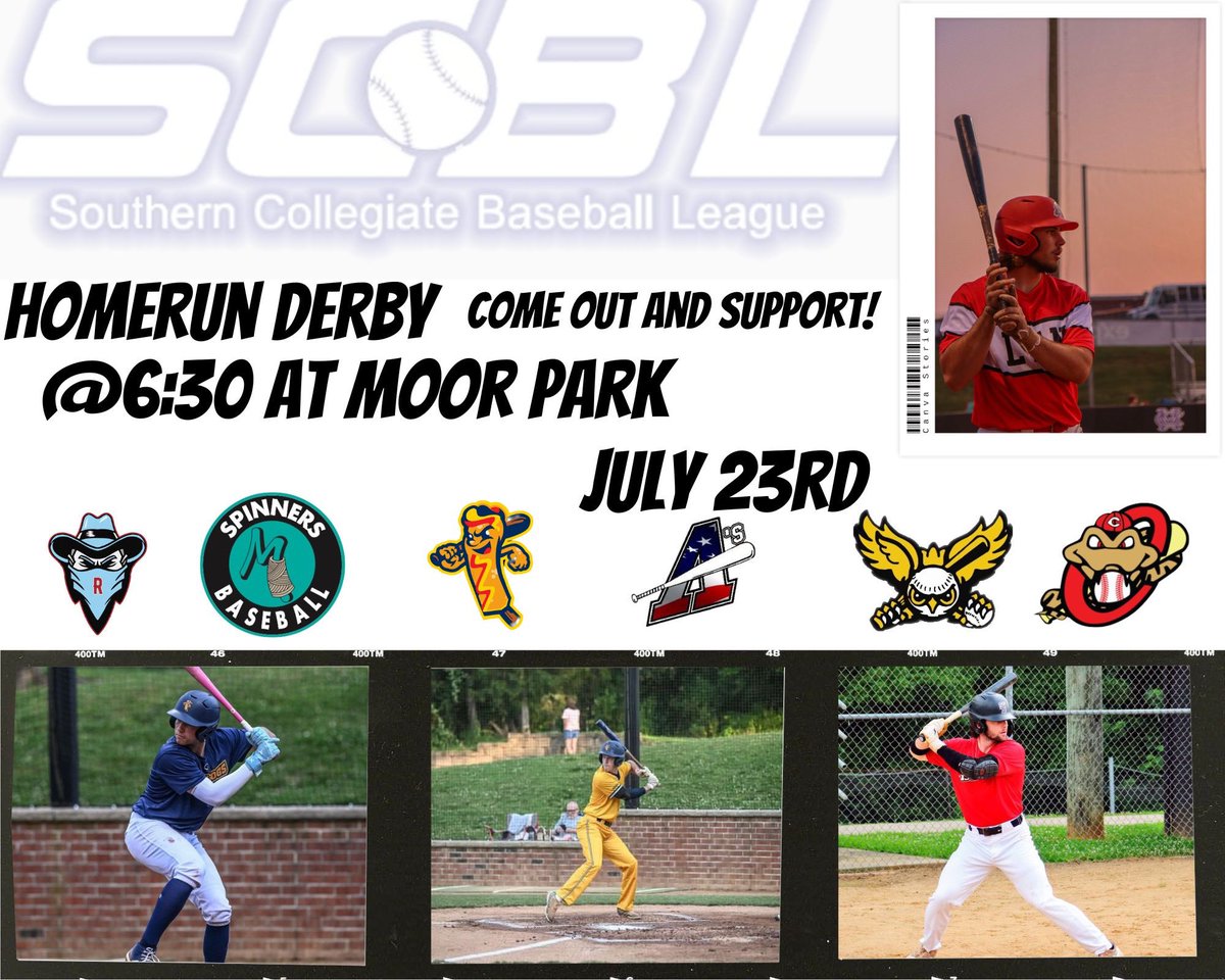 Come out and support the SCBLs best home-run hitters this Sunday at 6:30, at moor park! Come out for some food, and fun competition! Hope to see you there!