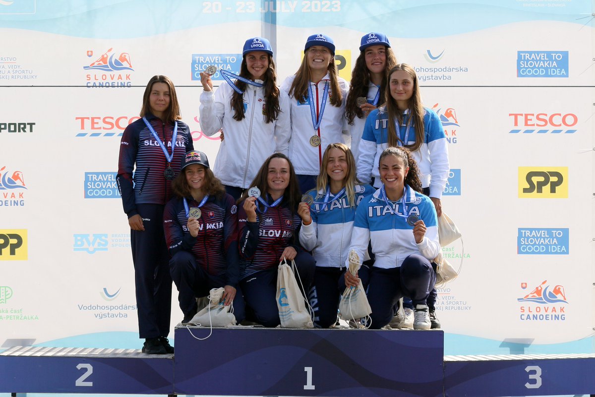 PaddleEurope's tweet photo. Congratulations to the medallists of the second competition day at the 2023 ECA Junior and U23 Canoe Slalom European Championships in Bratislava, Slovakia.

#CanoeEurope https://t.co/DyMbotzYfO