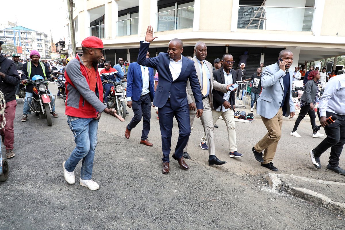 KindikiKithure's tweet photo. The Country is safe. 
Met and interacted with citizens and business people going about their daily activities in Nairobi City. 

The national security agencies remain vigilant and will execute their duties with diligence, professionalism, and dedication to ensure all Kenyans and visitors are safe.