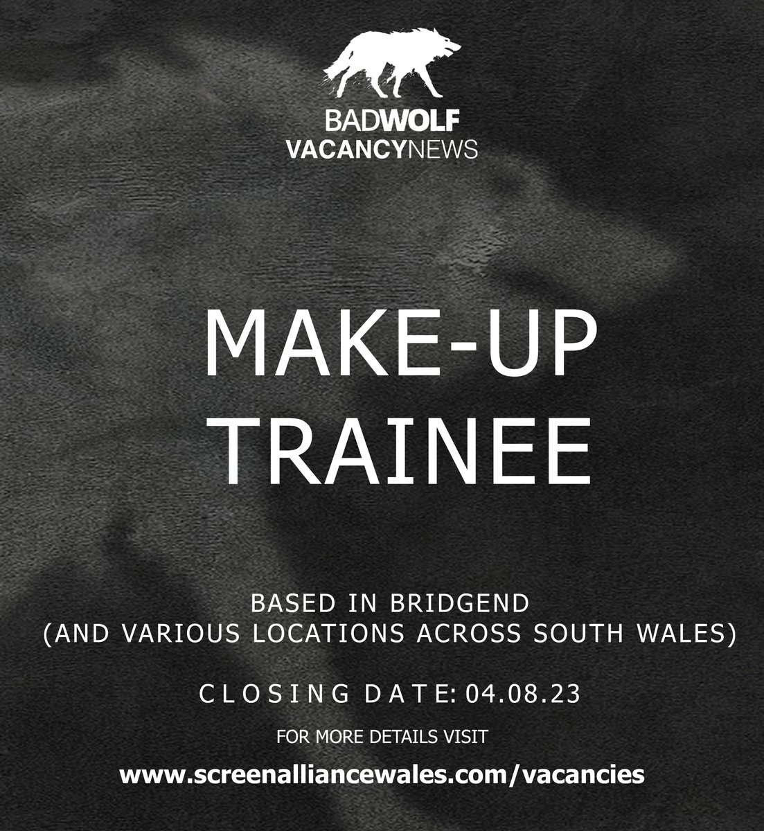 Bad Wolf are currently advertising the following trainee roles: -Sound Trainee -Costume Trainee -Art Department Trainee -Make-up Trainee -Locations Trainee Head to screenalliancewales.com/vacancies to apply!