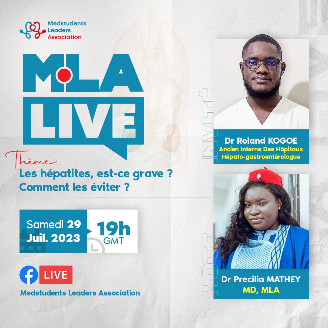 medstud_lead's tweet photo. Tout savoir sur les Hépatites! ,tel sera le but de notre Mlalive de ce mois de juillet. Retrouvez-nous dans Jj-8⏱️ avec les Docteurs @KogoeRoland et @Precilia_Mathey
Abonnez-vous à notre page Facebook 👉https://t.co/EpC9yVQctA

#Mlalive #Hepatite #wasexo #togo https://t.co/CrxgoRtTQh