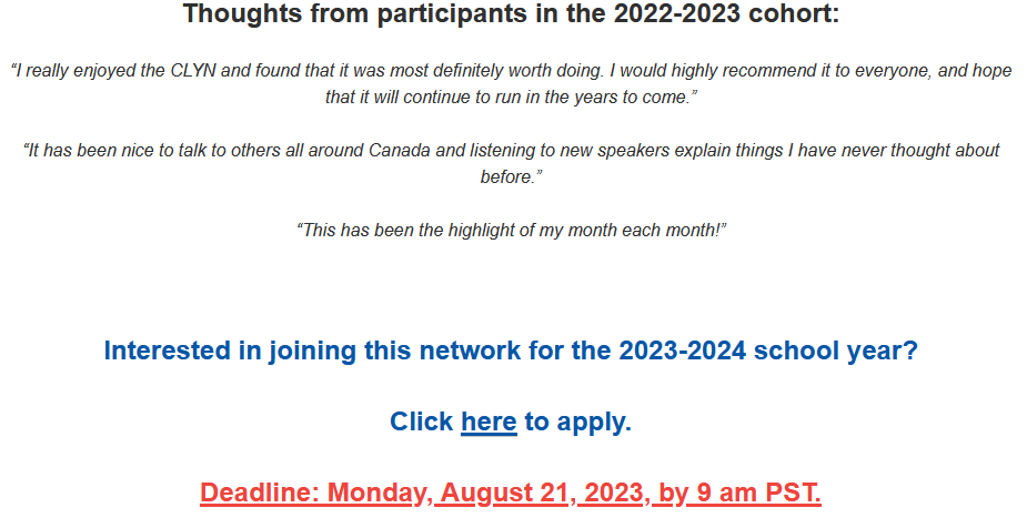 We are thrilled to open the call for applications for the 2nd cohort of the Civic Literacy Youth Network!

If you know youth &amp; young adults interested in #leadership, #civic and #religiousliteracy development, please share this free opportunity with them.

ccrl-clrc.ca/clyn/