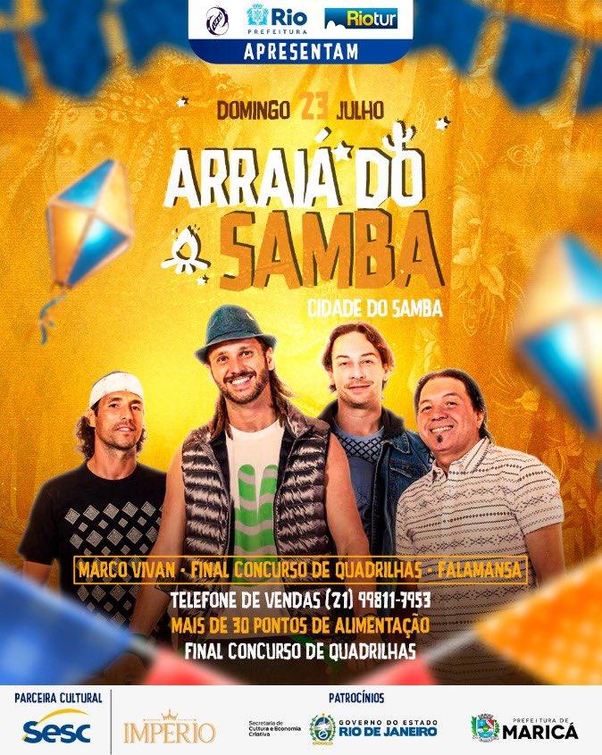 É HOJE!

O arraiá da Cidade do Samba começa hoje e vai até Domingo.

Aproveita pra garantir seu ingresso aqui:

totalacesso.com/events/arraiad…

Nos vemos lá! 😉

#FestaJulina #CidadeDoSamba