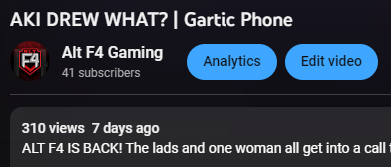 AF4Gaming's tweet photo. look at us go, our first video back is actually getting seen, love to see it https://t.co/0B4FZ4EkJb
