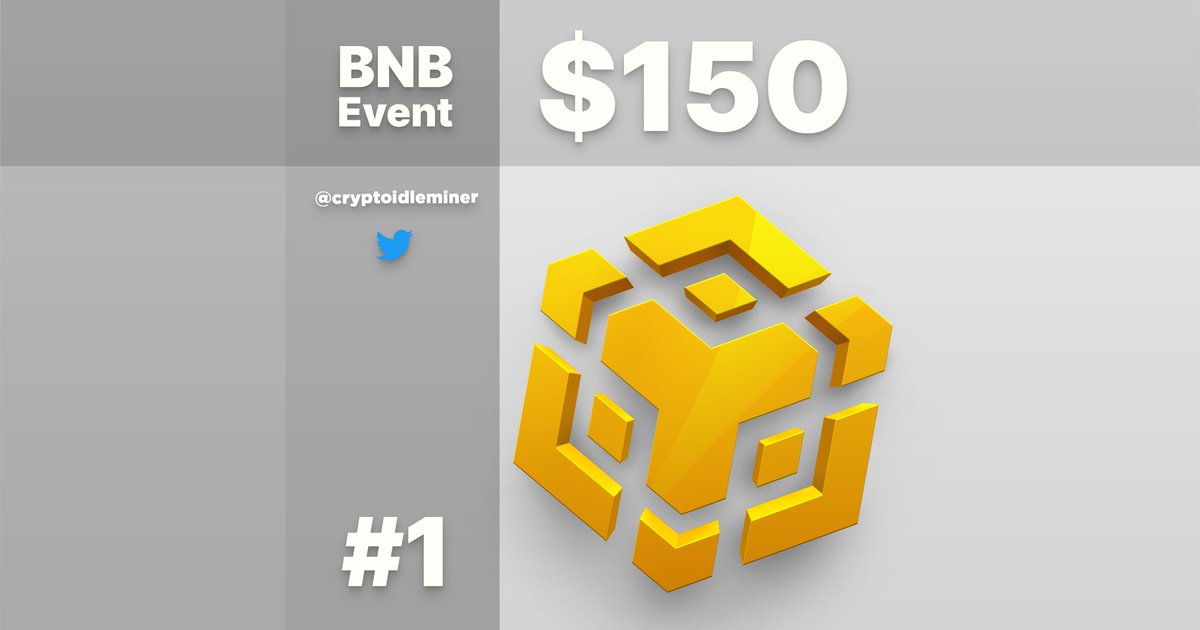 🧵1/2

Win $150 in $BNB in a new Crypto Event! 💰 💸 🚀

Join us in a new #Binance Event, and you’ll have a chance to win $BNB! 🎉 🥳

💵 Prize pool - $150 in $BNB 💵

🤑 PROMO CODE: BNB0723 🤑

⚠️ TWITTER ONLY EVENT PRIZES ⚠️

❗ Details in the next tweet ❗

#Web3Gaming