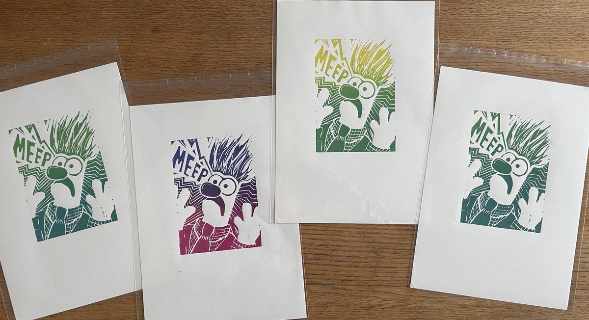 gingertotty's tweet image. A limited number of ombré colour MEEPS are also available at £45 each. First come, first choice! #mhhsbd #muppetart